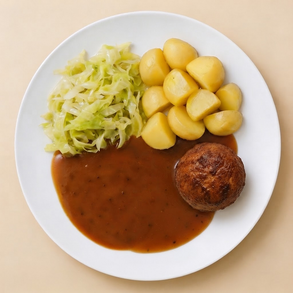 Spitskoolschotel met gehaktbal