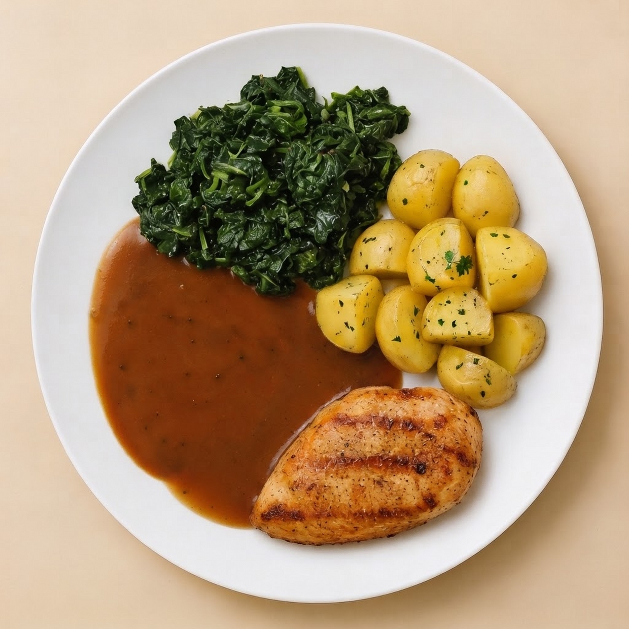 Spinazieschotel met kipfilet