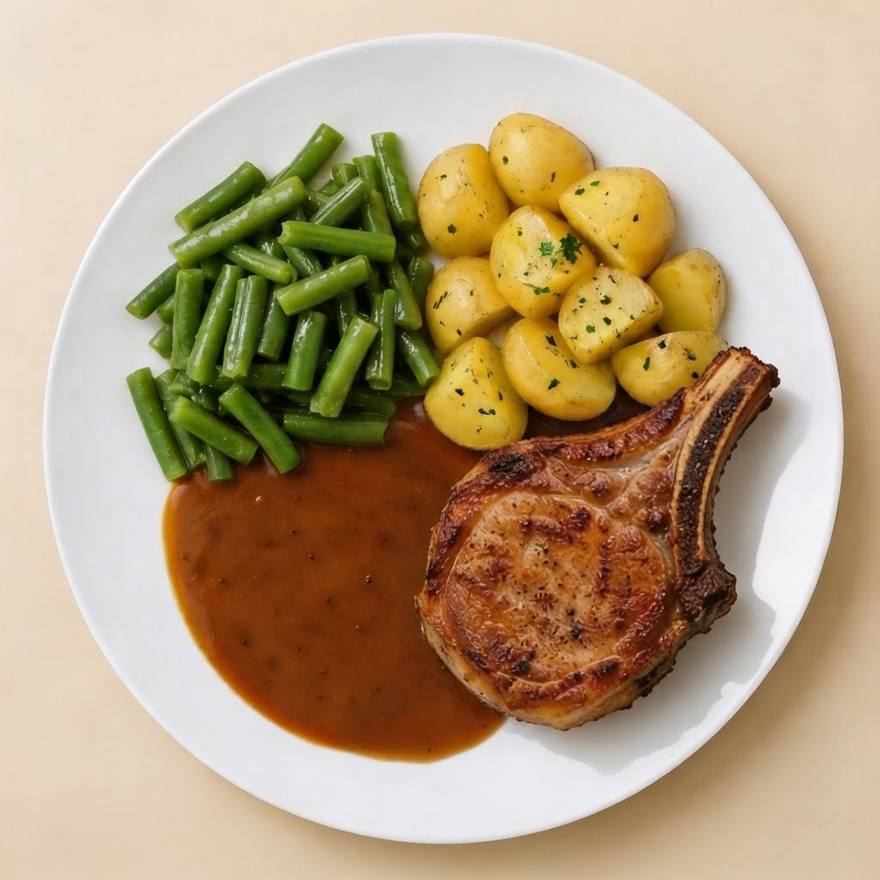 Sperciebonenschotel met ribkarbonade