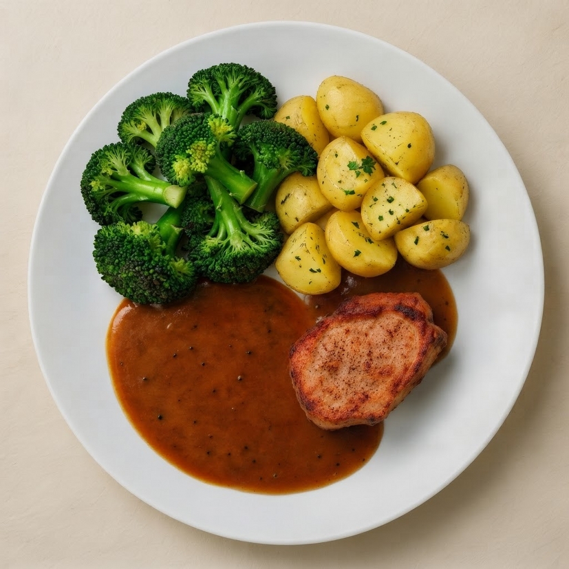 Broccolischotel met filetlapje