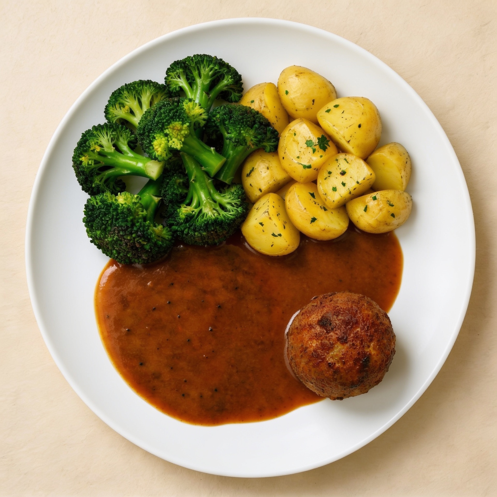 Broccolischotel met gehaktbal